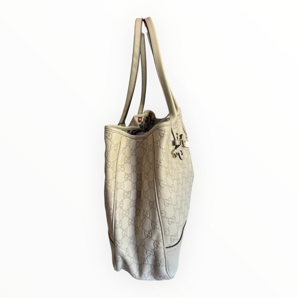 Gucci Guccissima Leather Princy Tote | White | Bow Detail - Picture 2 of 9